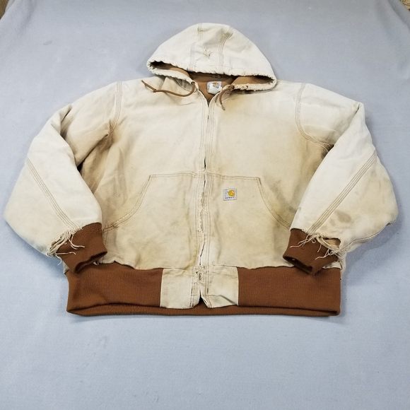 Vintage Carhartt Jacket Size L Faded Ripped Distressed Union Made USA - Picture 1 of 16